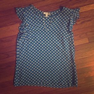 J.Crew silk flutter sleeve top